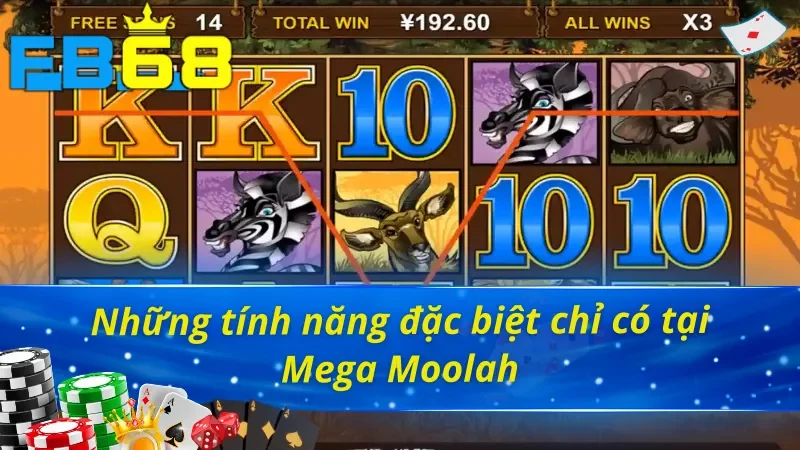 Mega Moolah FB68 - Siêu Slot Game Nổi Tiếng Hiện Nay 3 Những tính năng đặc biệt có mặt tại Mega Moolah FB68